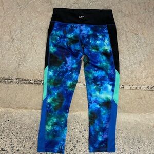 Champion Tie Dye Space Blue Multi-Color Active Leggings